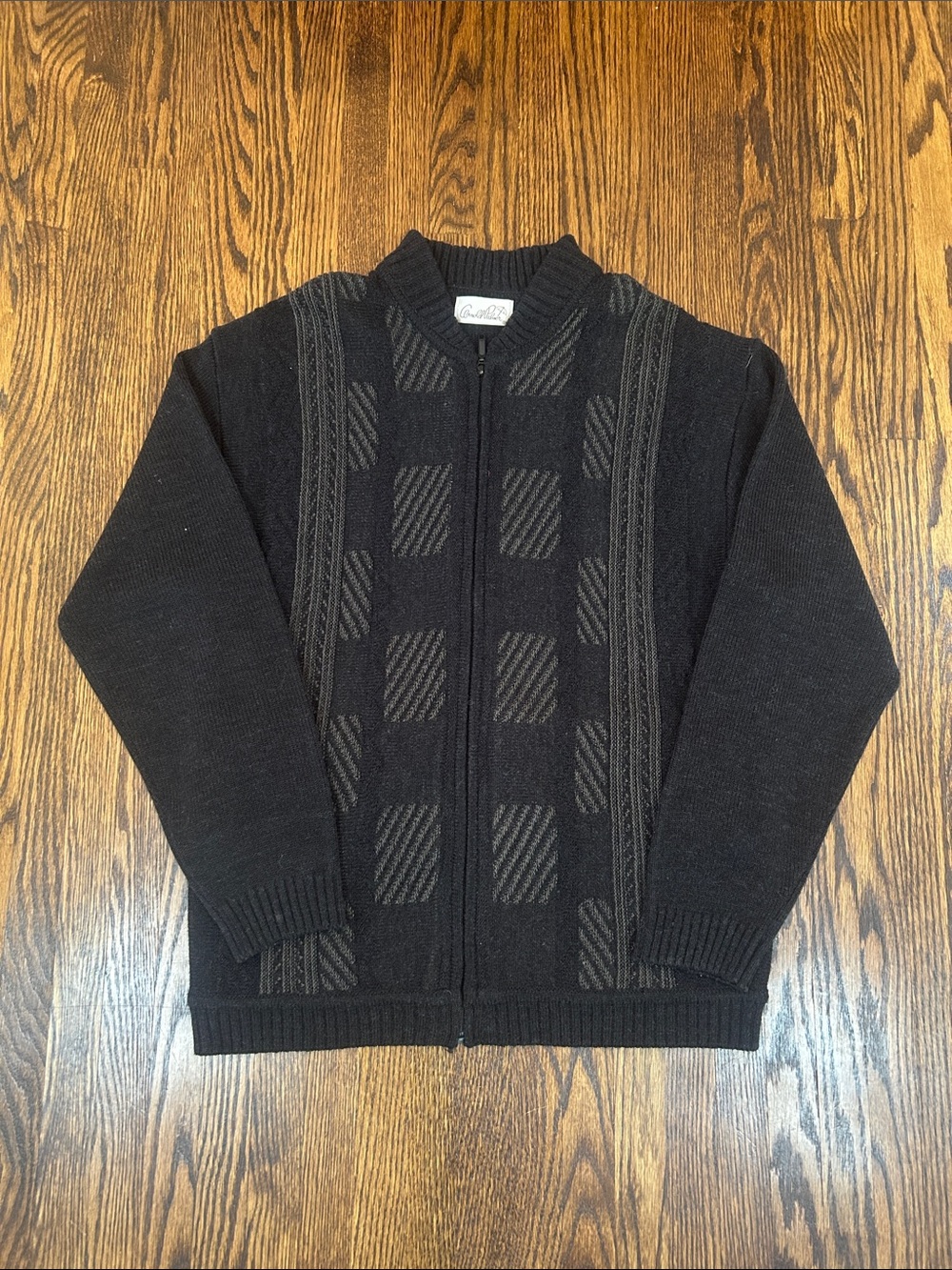 Vintage 90s Zip Up Knit Sweater